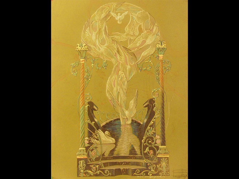 эскиз мемориала Белые журавли 1